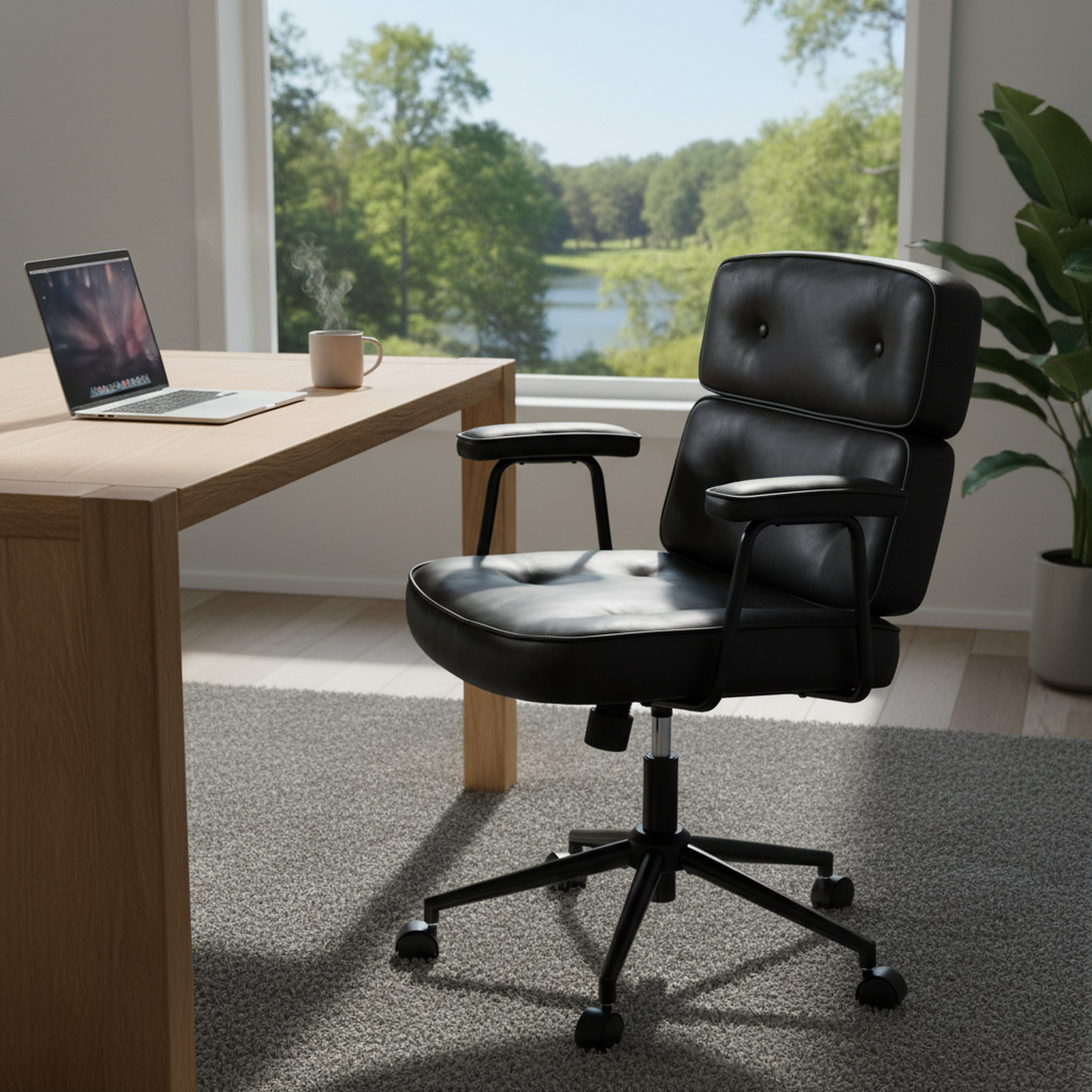 EDX Home Office Desk Chair Ergonomic Computer Chair with Lumbar Support Adjustable Height Rolling Swivel Executive Task Armrests Chair