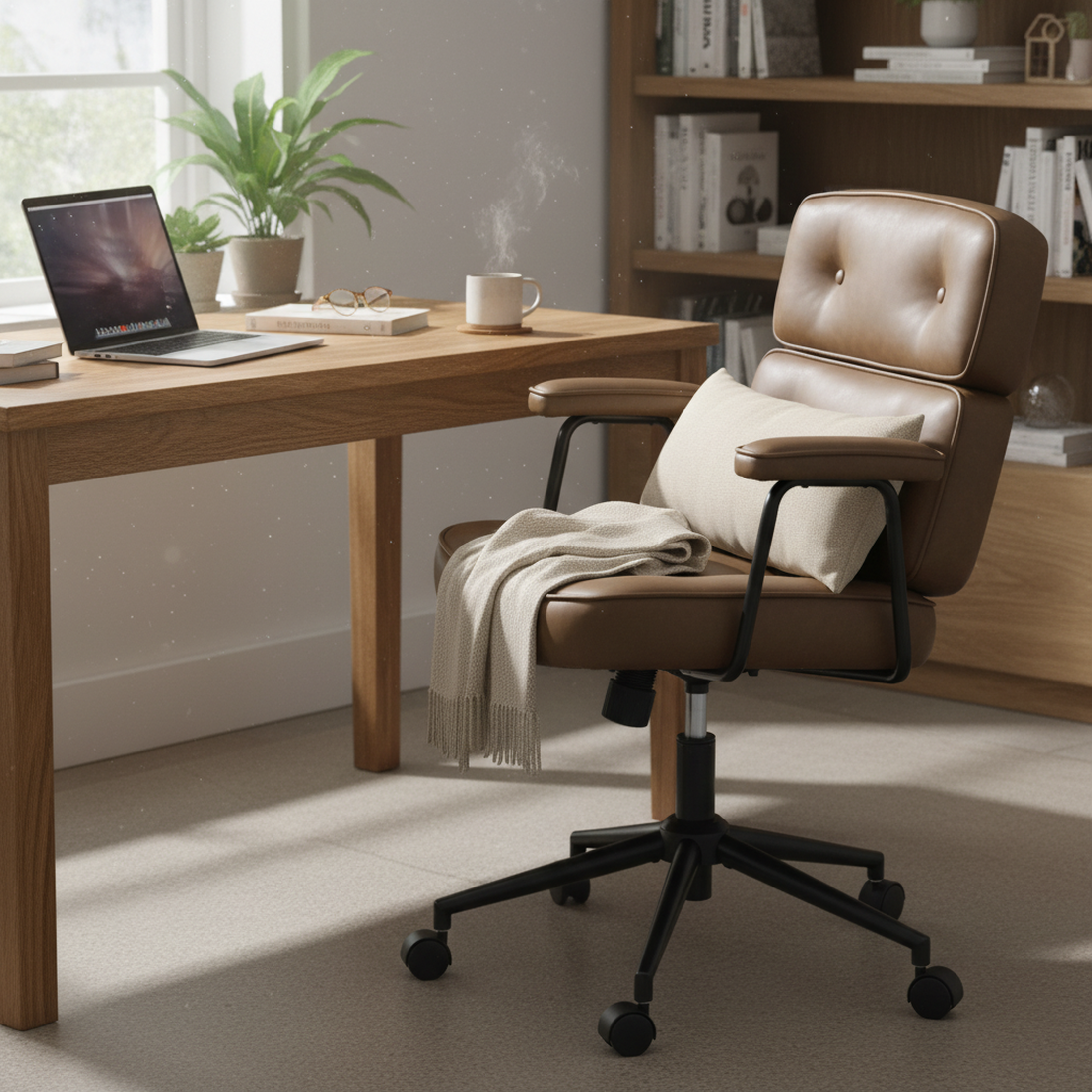 EDX Home Office Desk Chair Ergonomic Computer Chair with Lumbar Support Adjustable Height Rolling Swivel Executive Task Armrests Chair