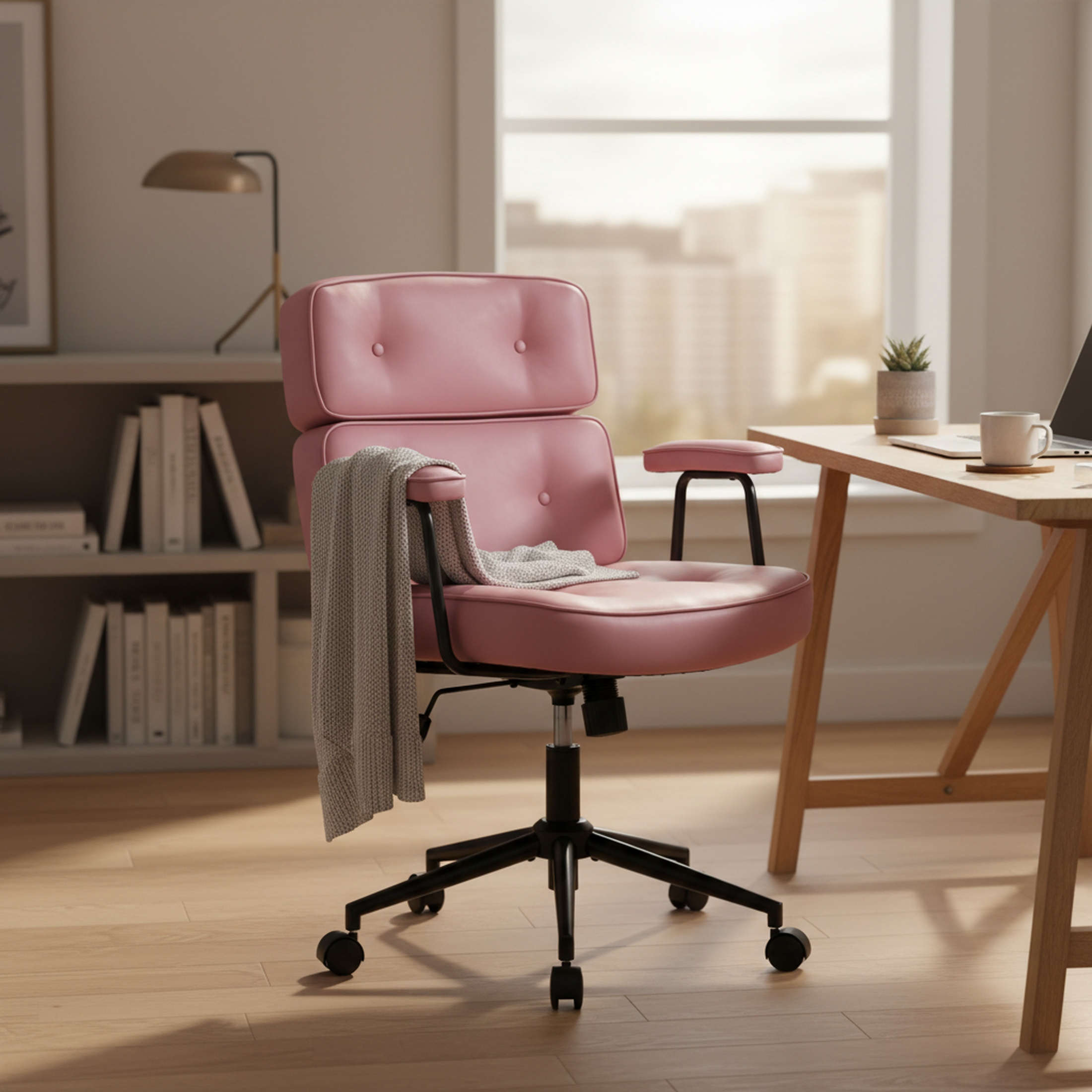 EDX Home Office Desk Chair Ergonomic Computer Chair with Lumbar Support Adjustable Height Rolling Swivel Executive Task Armrests Chair