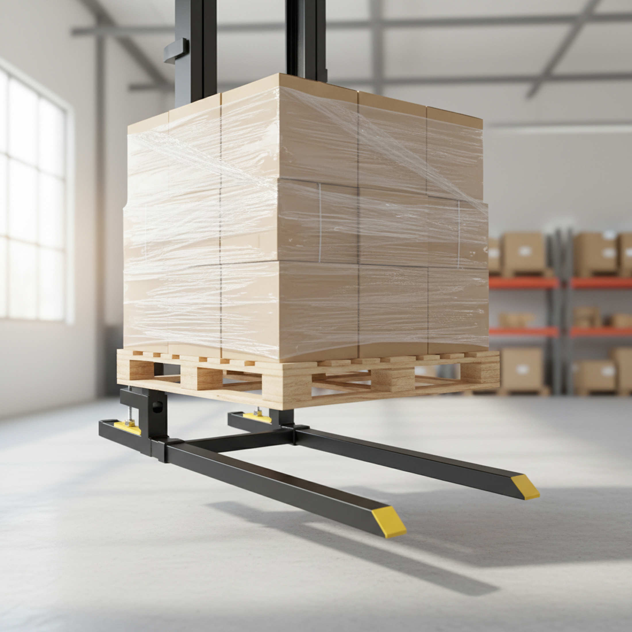 EDX Clamp On Pallet Forks, Heavy Duty Quick Attach, Adjustable Stabilizer Bar for Tractor Attachments, Skid Steer & Loader Bucket