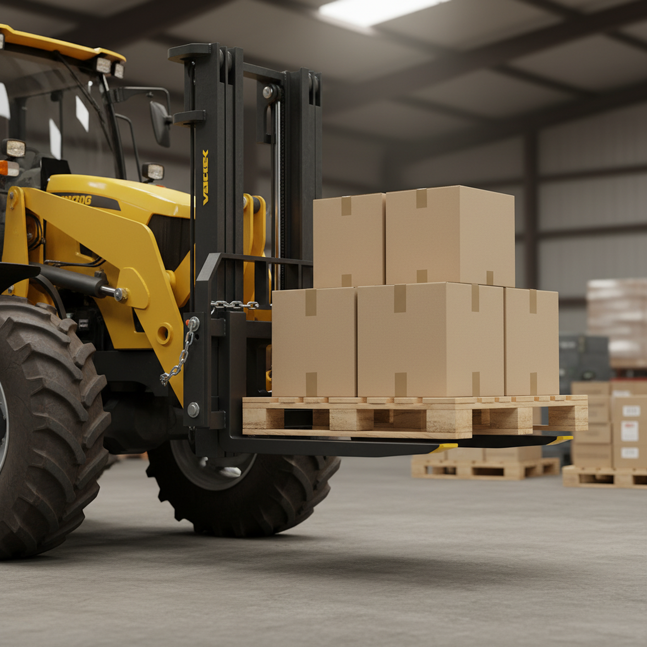 EDX Clamp On Pallet Forks, Heavy Duty Quick Attach, Adjustable Stabilizer Bar for Tractor Attachments, Skid Steer & Loader Bucket