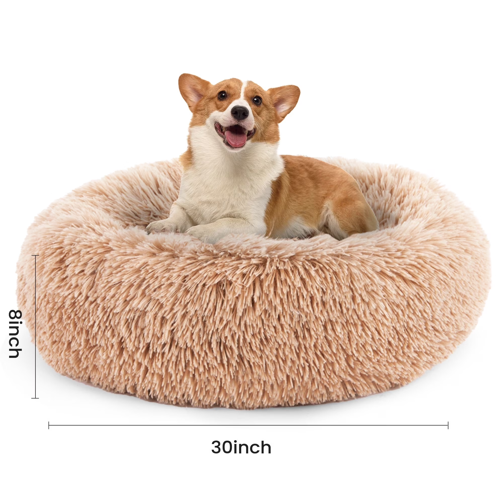 edx Calming Donut Dog Bed for Extra Large Dogs, Soft Warm Cozy Plush Round Fluffy, Machine Washable