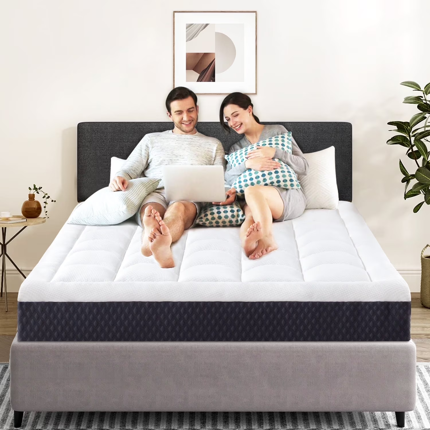 ZUNMOS Memory Foam Mattress for Cool Sleep, CertiPUR-US Certified Pressure Relieving, Removeable Cover Medium Firm Mattresses, Fiberglass Free, Mattress in a Box
