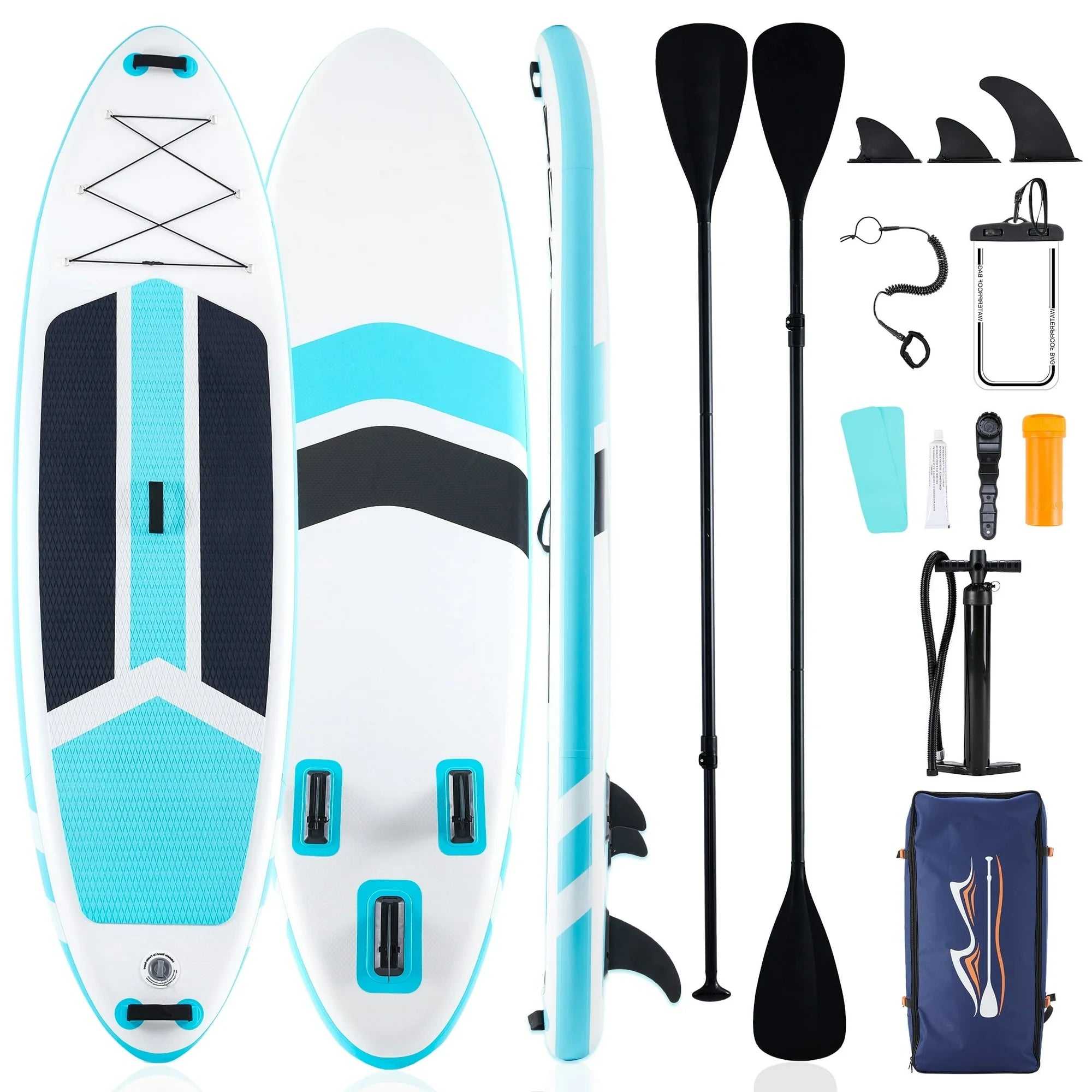 ZUNMOS 10.5'×33'' Inflatable Stand Up Paddle Board Non-Slip Deck, Durable Advanced Material and Complete SUP Accessories for All Skill Levels
