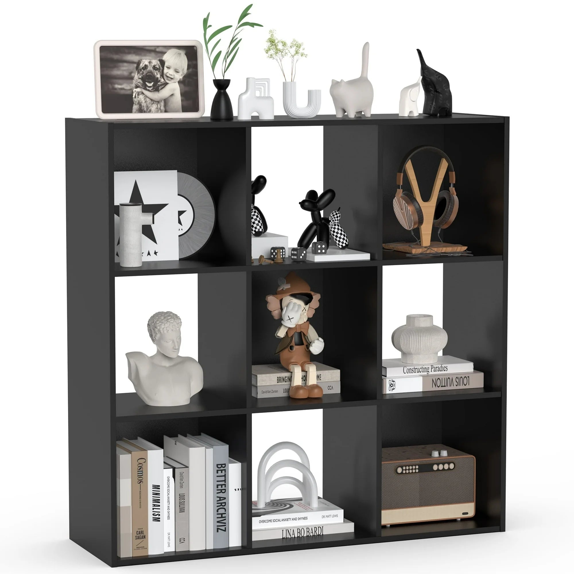 ZUNMOS Storage Organizer,Open Cube Storage Bookcase with 3 Removable Back Panels,for Living Room, Bedroom, Entrance Hall &Office