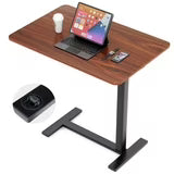 EDX Adjustable Overbed Laptop Desk Bedside Desk With Hidden Wheels for Home, Overbed Desk