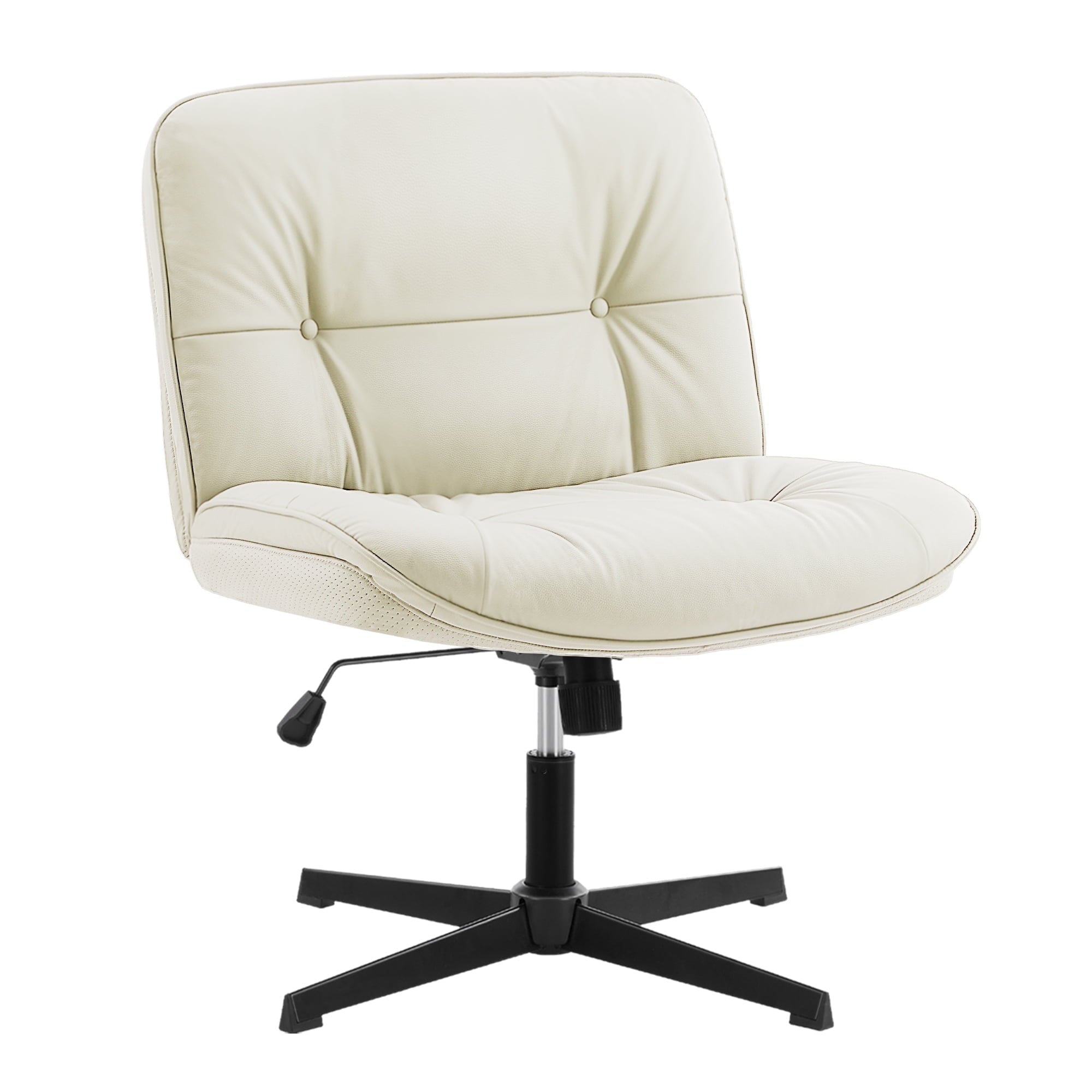ZUNMOS Armless Office Chair with Wheels, Wide Ergonomic Design, Height Adjustable