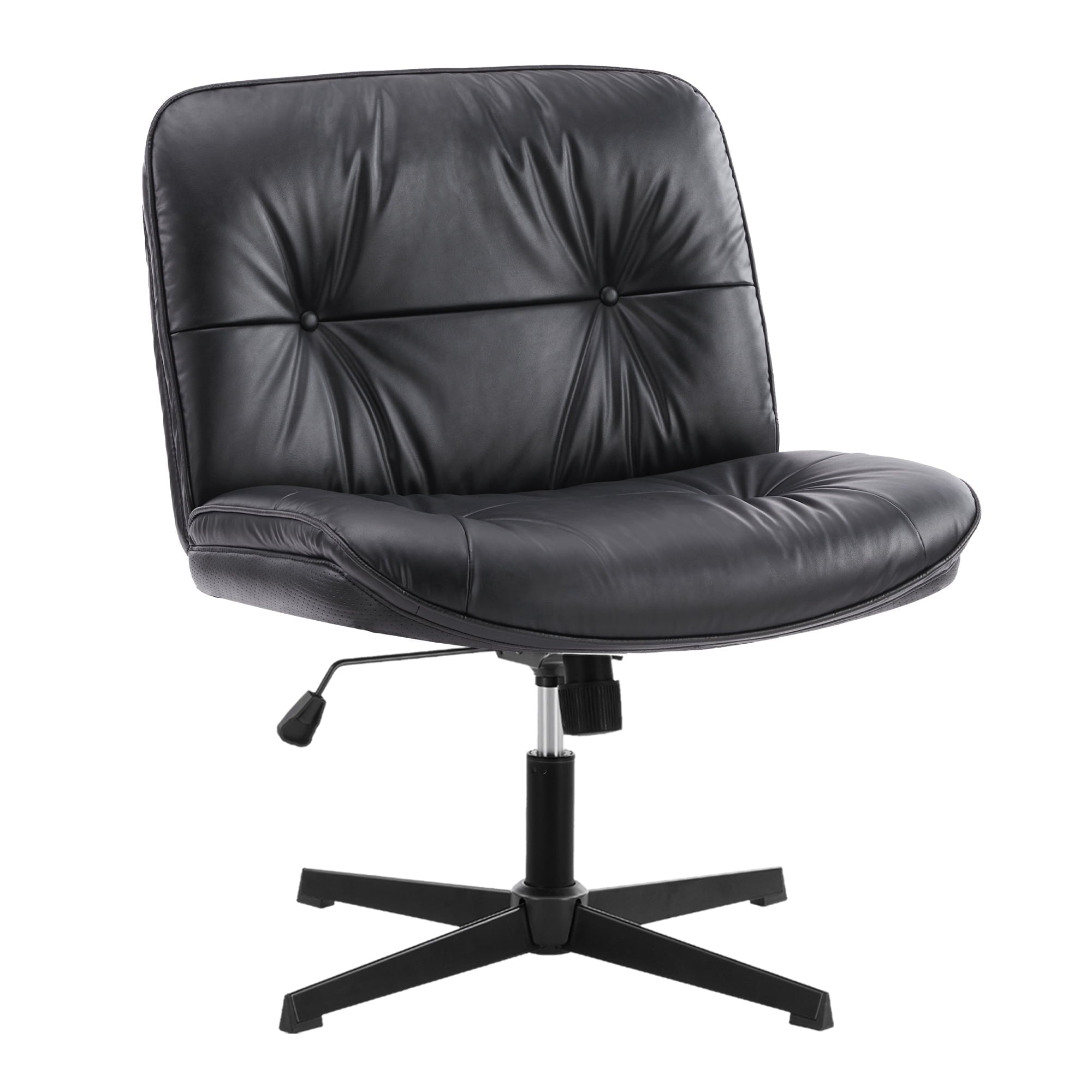 ZUNMOS Armless Office Chair with Wheels, Wide Ergonomic Design, Height Adjustable