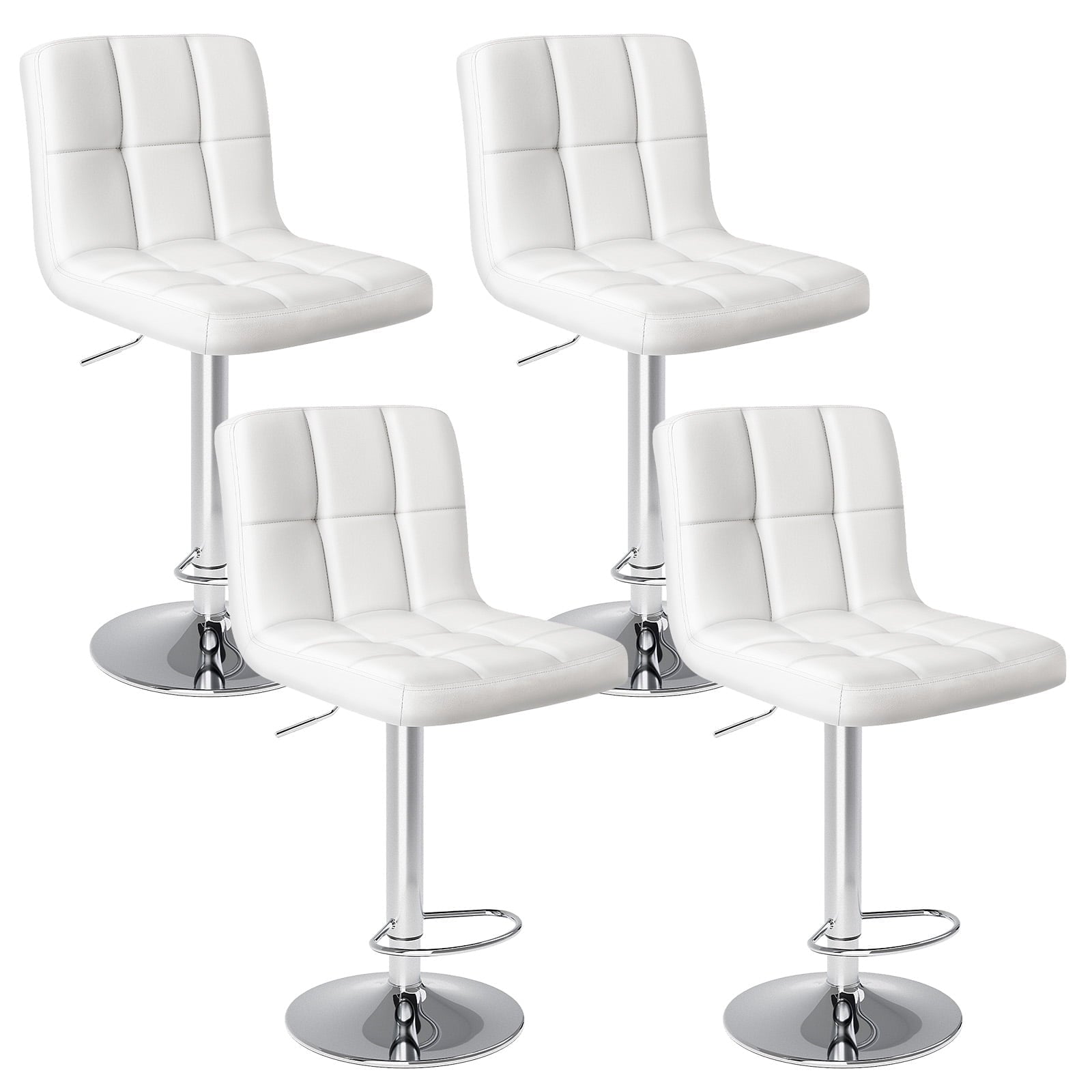 EDX Stylish and Comfortable Bar Stools Set, PU Leather Swivel, Adjustable Height, Armless Design, Perfect for Kitchen Island or Bar Counter