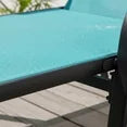 EDX Park Steel Stacking Chaise Lounge Chair for Outdoor Patio, Cyan