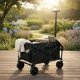 EdX Foldable Utility Cart, Heavy-Duty Multi-Functional Sports Wagon with Removable Side Panels, All-Terrain Wheels for Outdoor Camping, Gardening, and Shopping