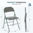 EDX Folding Chairs, Fabric Dining Chair Set with Padded Cushion and Back, Indoor Outdoor Seat for Home Office Events Wedding Party, PU Leather, Grey
