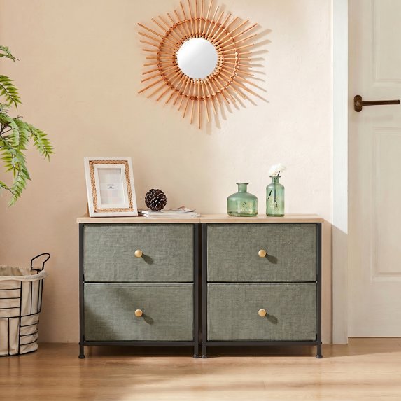 edx Nightstand, Versatile Nightstand with 2 Drawers - Ideal for Bedroom, Living Room, Closet, Entryway, Blue