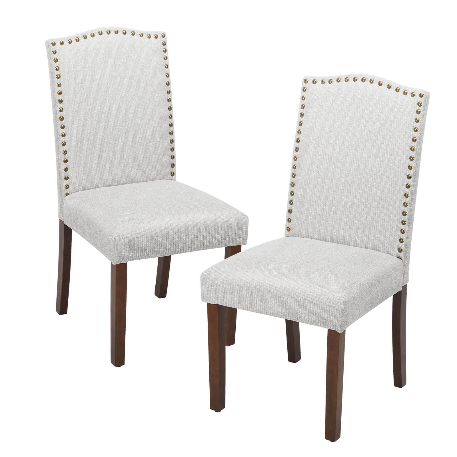 edx Dining Chairs , Premium leather cushion, Nailhead Trim, Wood Legs, Dining Room Kitchen Side Chair for Bedroom, Living Room, Dining Room
