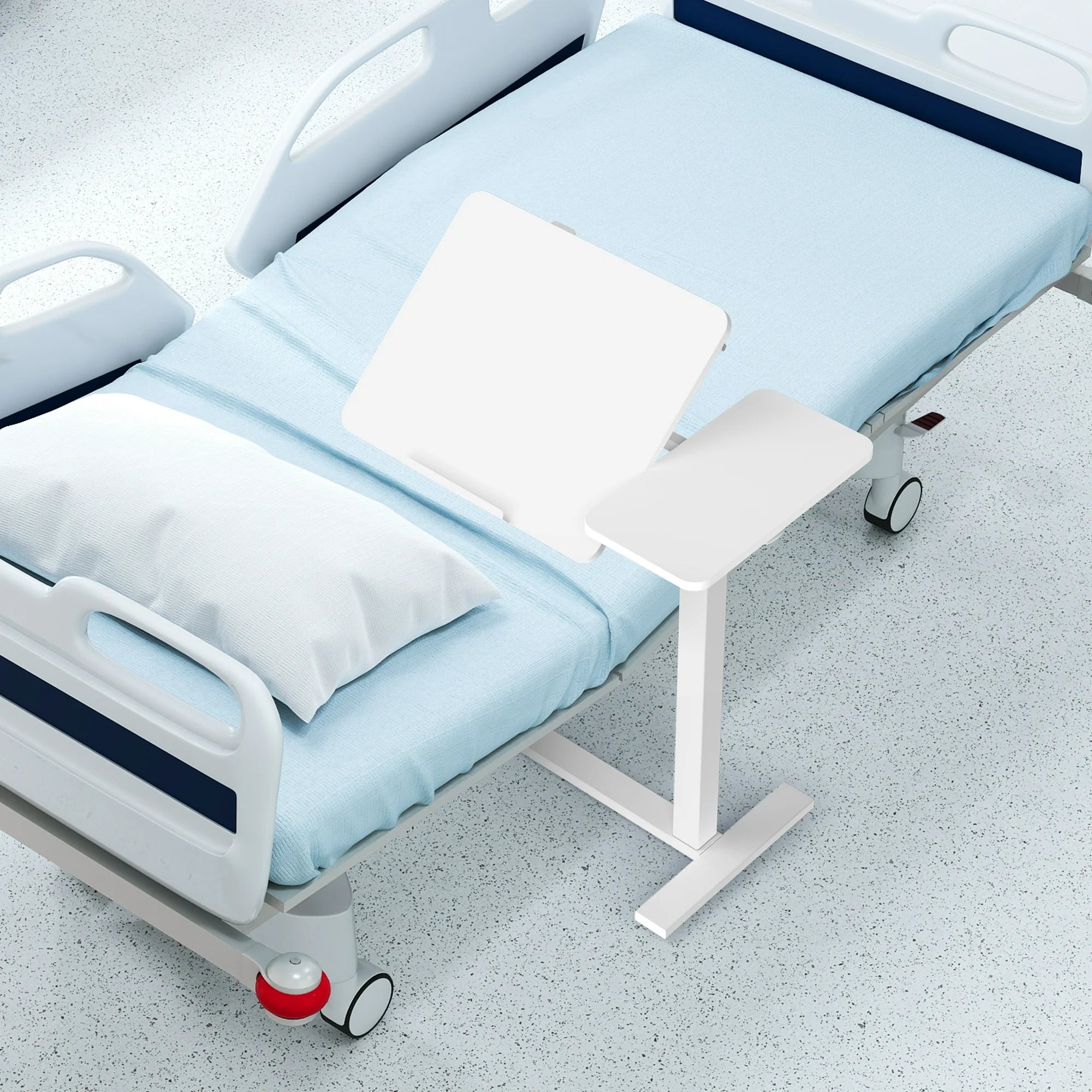 EDX Overbed Bedside Desk, Rolling Laptop Stand Tray Overbed Table with Wheels and Height Adjustable for Laptop Bed Sofa