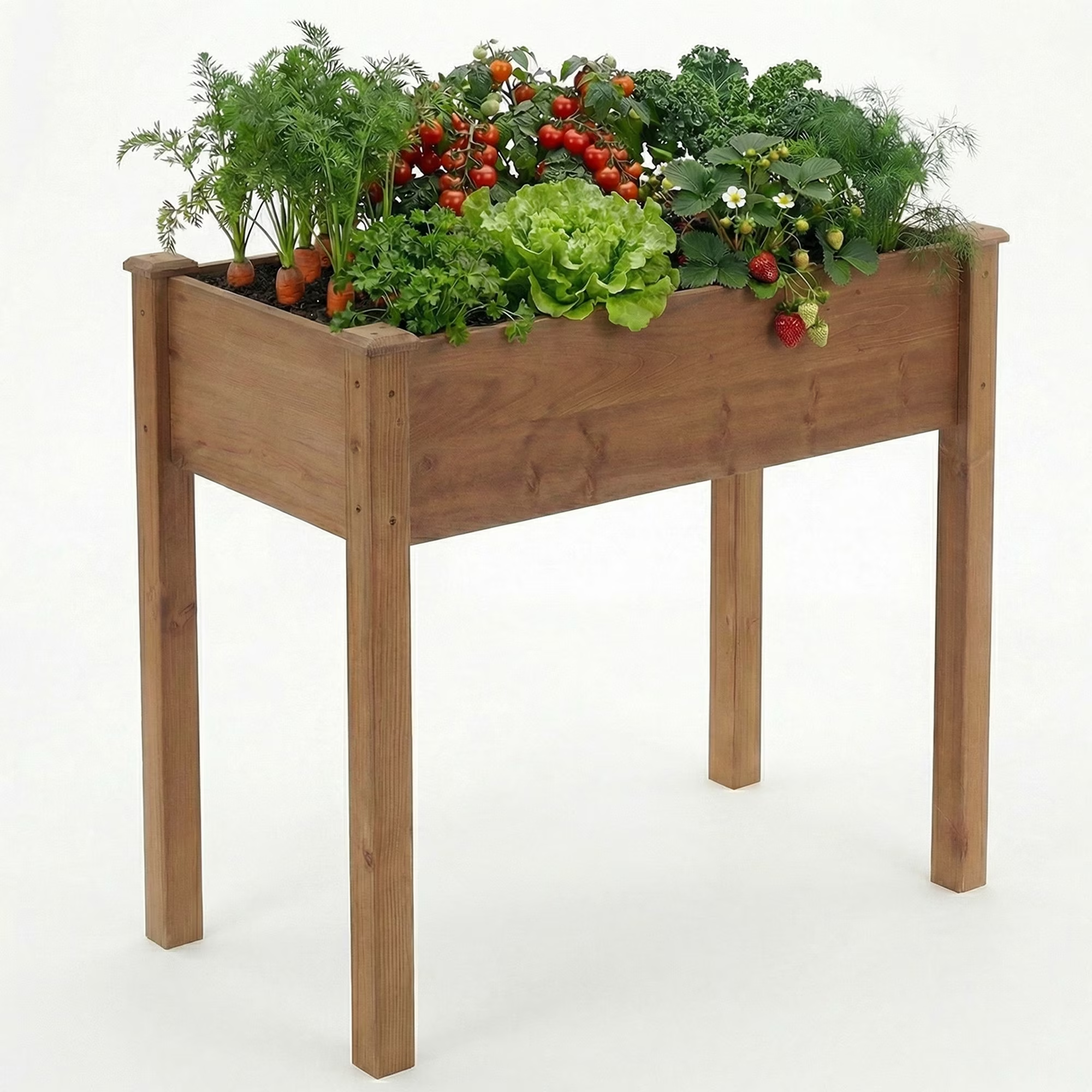 EDX Wooden Raised Garden Bed, Outdoor Planter Box Kit for Vegetables, Flowers and Herbs