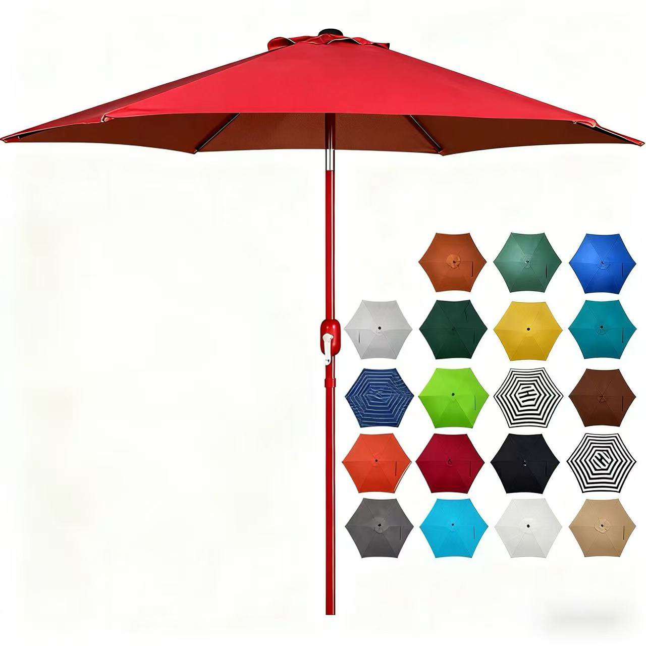 EDX 10ft the lamp bead is in the middle of the pillar umbrella Square Deluxe Offset Umbrella 360°Rotation & Integrated Tilting System & LED lights for Market Garden Deck Pool Backyard Patio