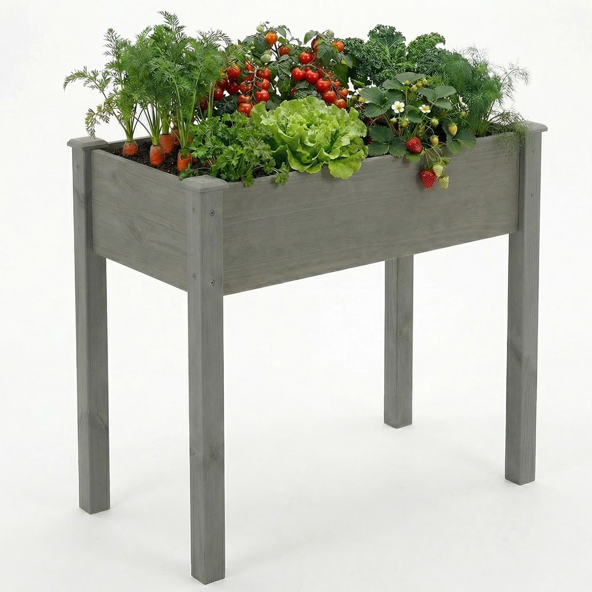 EDX Wooden Raised Garden Bed, Outdoor Planter Box Kit for Vegetables, Flowers and Herbs