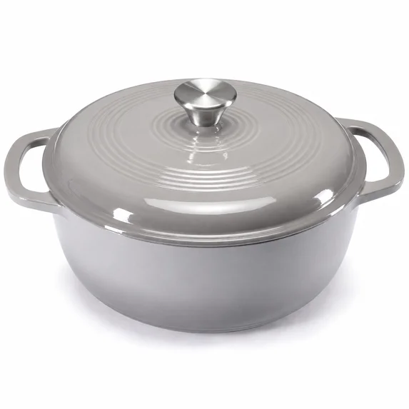 edx 6QT Enamel Cast Iron Dutch Oven with Lid, 11 Inch Heavy-Duty Non Stick Casserole Pot Safe up to 500° F Kitchen Essentials Bread Baking, Braising, Stews, Roasting