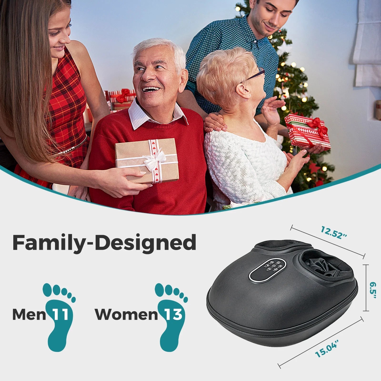 edx Full-Foot Massage Machine,Heated Rollers with Deep Kneading Foot Massager ,Relieves Pain, Fatigue & Improves Foot Circulation Unisex Gift