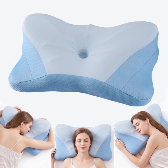 EDX Cervical Contour Memory Foam Pillow, Memory Foam Neck Pillow for Sleeping, Cooling Pillow for Side Back Stomach Sleepers