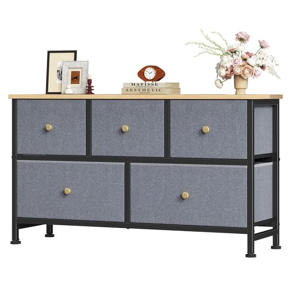 edx Drawer Fabric Dresser for Bedroom, Chest of Drawer Organizer Storage Cabinet for Closet, Entryway