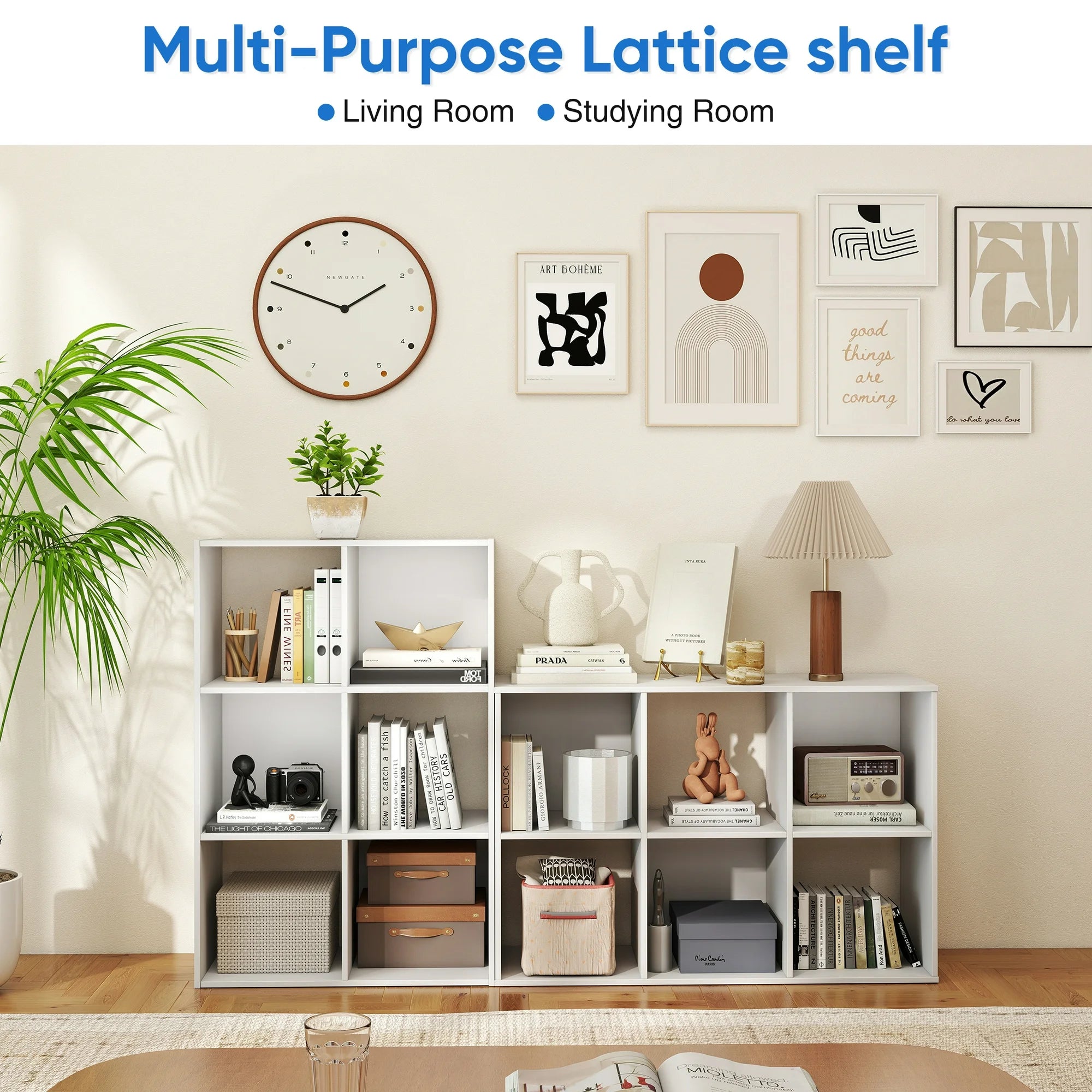 ZUNMOS Storage Organizer,Open Cube Storage Bookcase with 3 Removable Back Panels,for Living Room, Bedroom, Entrance Hall &Office