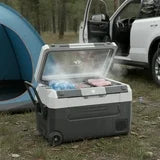 edx 52QT Car Refrigerator, Portable Freezer with -4°F~68°F Adjustable Range, Mini Fridge for 12V/24V DC, Portable for Travel, Camping, Truck
