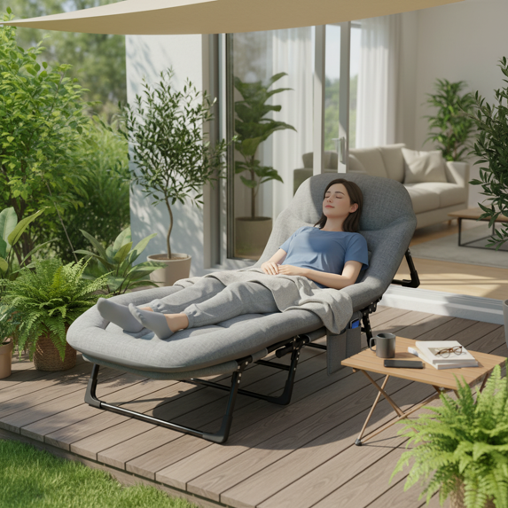 edx Folding Camping Cot for Adults with Built-in Headrest & Foldable Mattress, Portable Sleeping Bed Cot, 71 Inch Heavy Duty Cot Bed for Camping, Travel, Home, Office, Picnic