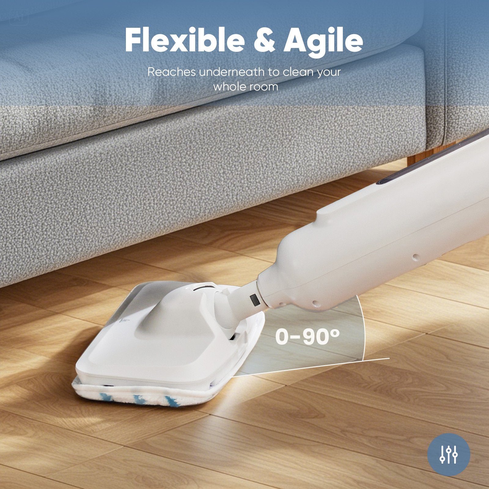 EDX Steam Mop, Lightweight Floor Steamer Cleaner with 2 Washable Pad for Floor Cleaning