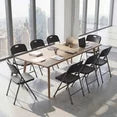 EDX Folding Chairs with Ergonomic Back, Heavy Duty Plastic Stackable Portable Folding Chairs, Weight Capacity 330 Lbs, For Home, Office, Party, Wedding, Patio, Garden, Indoor Outdoor