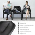 edx Guest Chairs Set of 2, Reception Chair with Fixed PU Leather Padded Armrests for Office Waiting Room, Black, 2 Pack