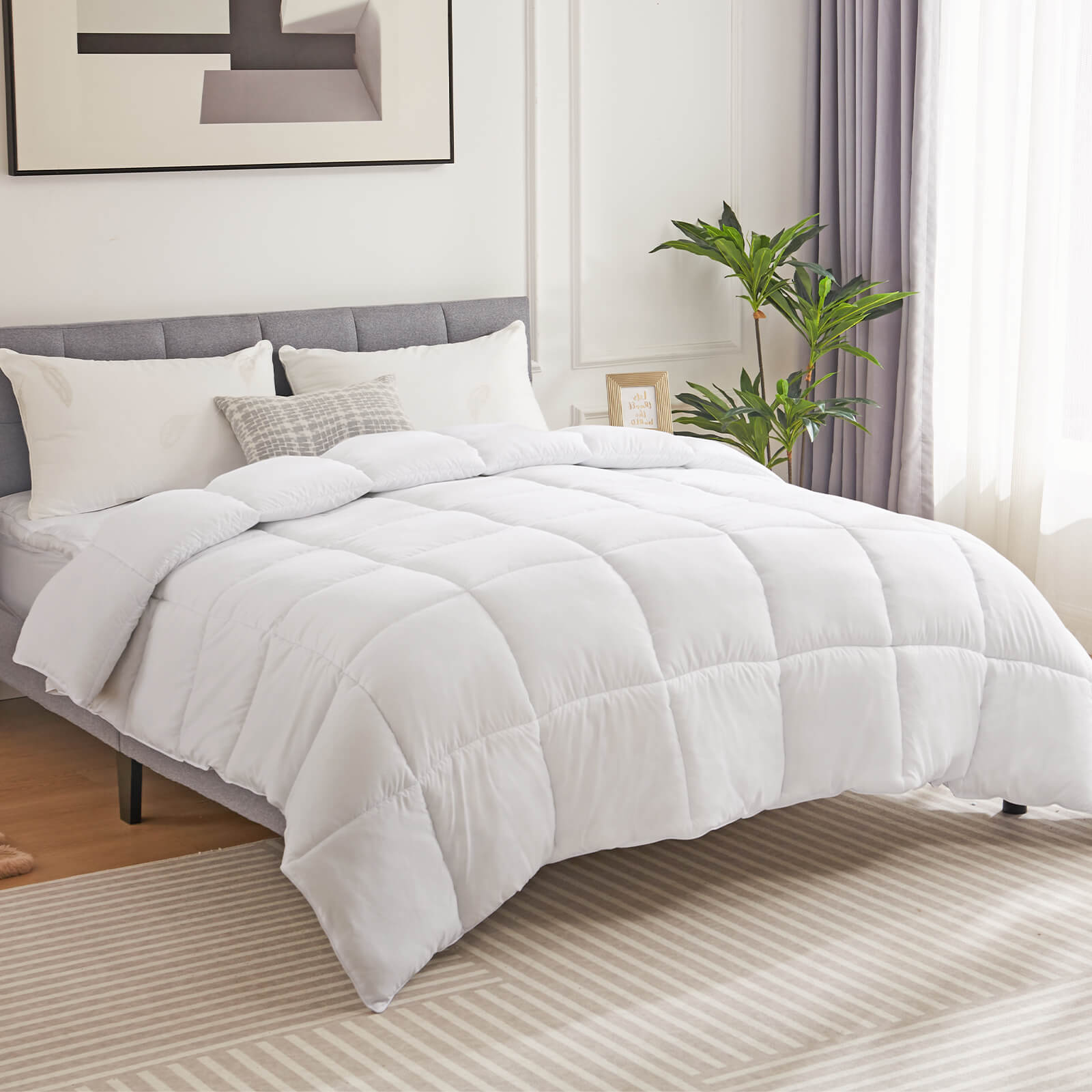 edx Comforter and Duvet Insert,All Season Down Alternative Comforters Hotel Blanket with Corner Tabs