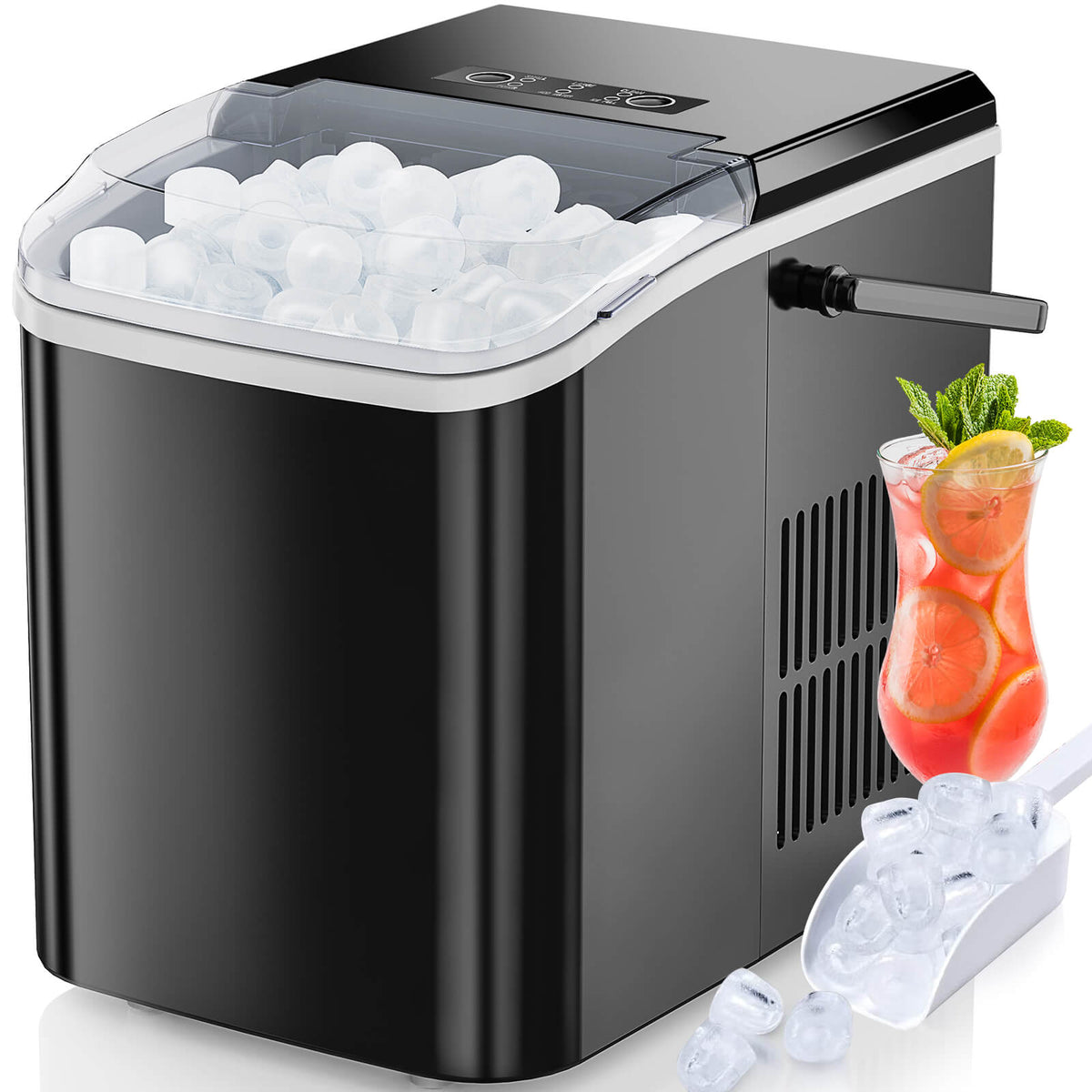edx Countertop Ice Maker Machine, Portable Self-Cleaning Ice Machine w