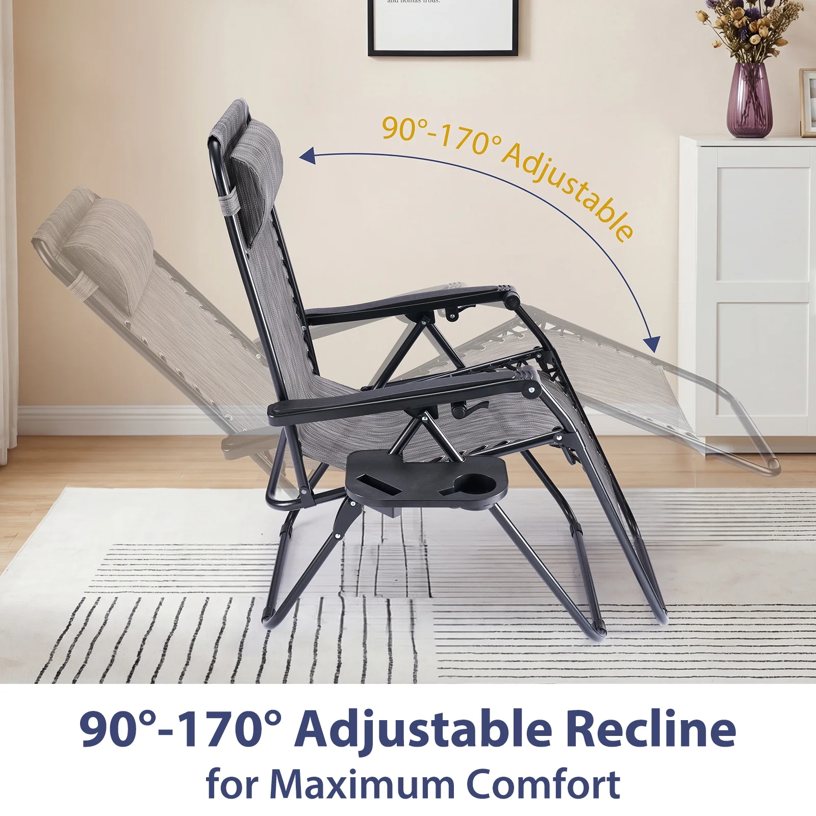 EDX Zero Gravity Chair Outdoor Lounge Chair,Suitable for Beach Terrace Pool Patio,2-Pack