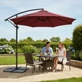 edx 10ft Offset Hanging Market Patio Umbrella w/Easy Tilt Adjustment, Polyester Shade, 8 Ribs for Backyard, Poolside, Lawn and Garden