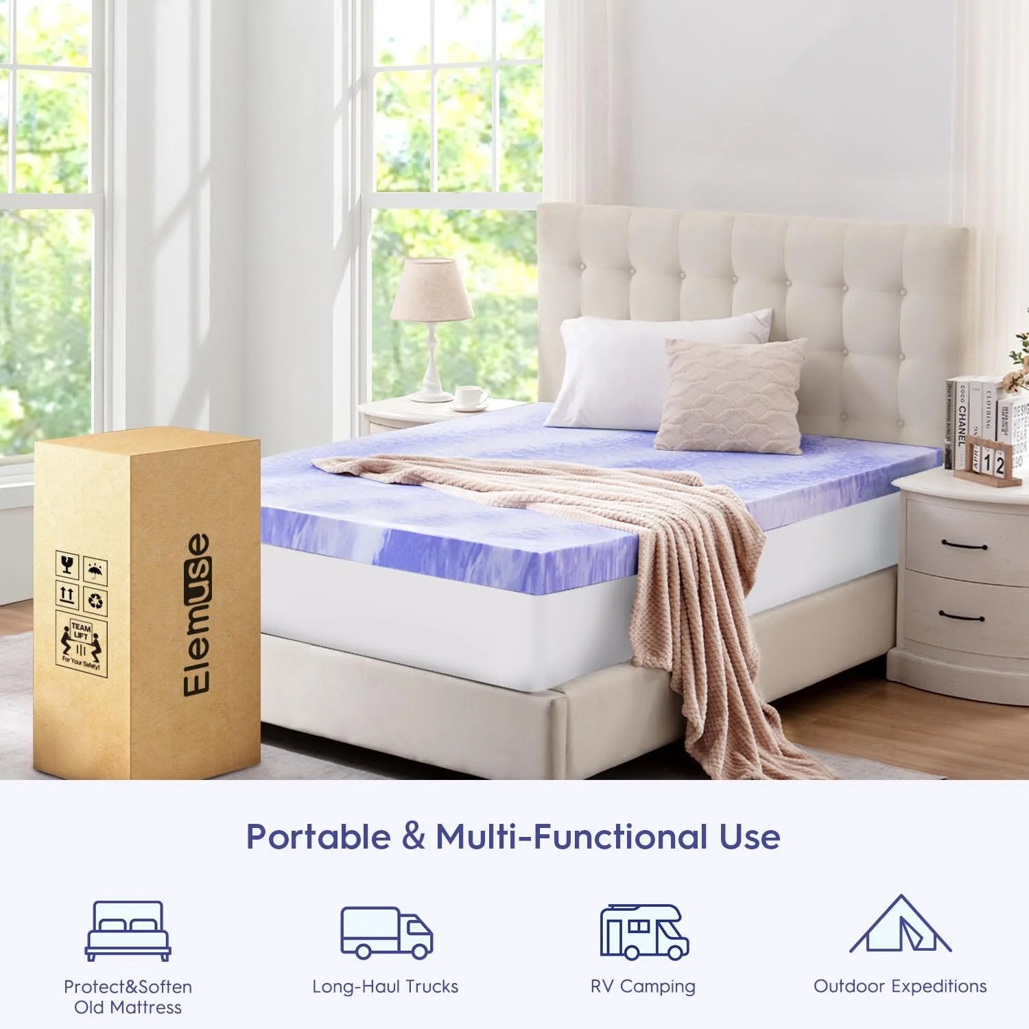 EDX Memory Foam Mattress, Gel Memory Foam Bed Memory Foam Mattress