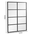 edx Black Windowpane Grid Wall Mirror - Leaning & Hanging Decor for Bedroom, Living Room