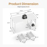 EDX Computer Desk with 2 Drawers 47 Inch PC Table Study Writing Desk with Storage Shelf Headphone Hook, Simple Style Small Desk for Home, White