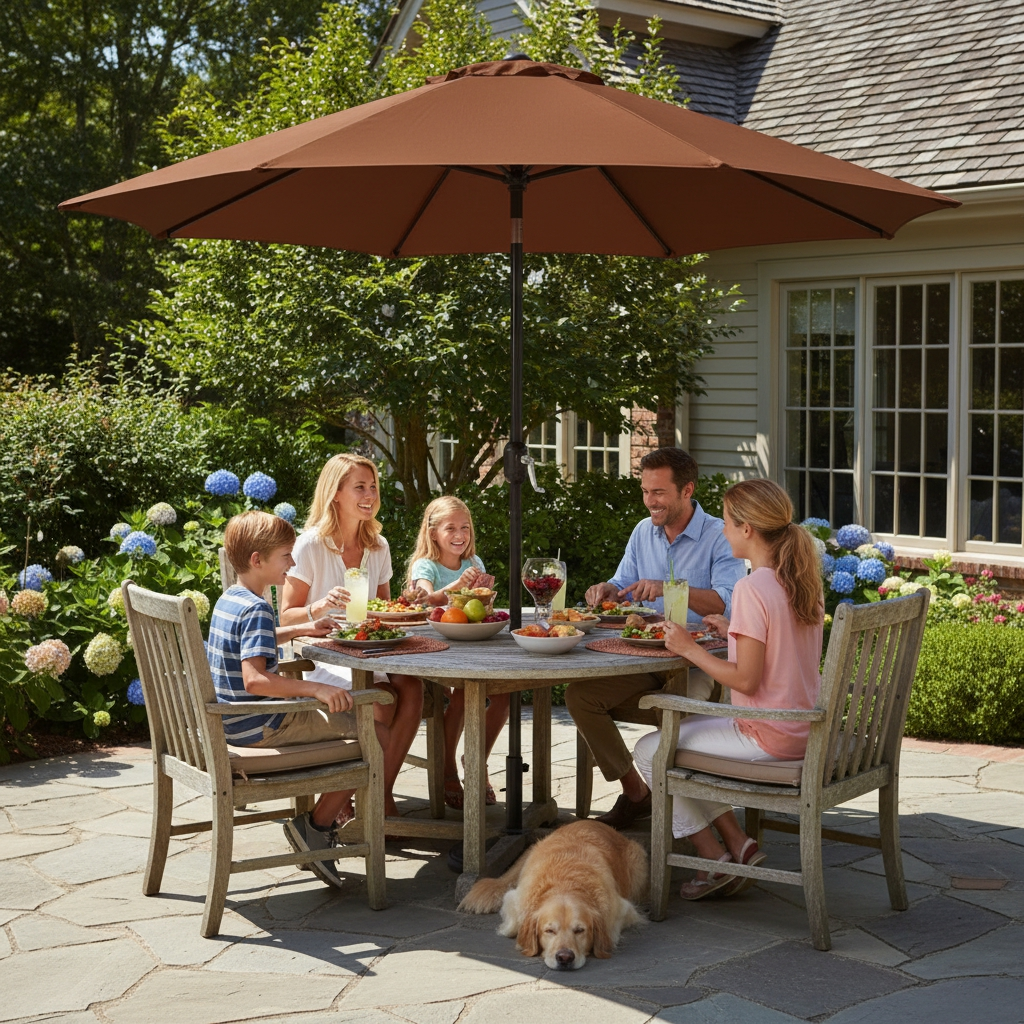 EDX 10ft the lamp bead is in the middle of the pillar umbrella Square Deluxe Offset Umbrella 360°Rotation & Integrated Tilting System & LED lights for Market Garden Deck Pool Backyard Patio