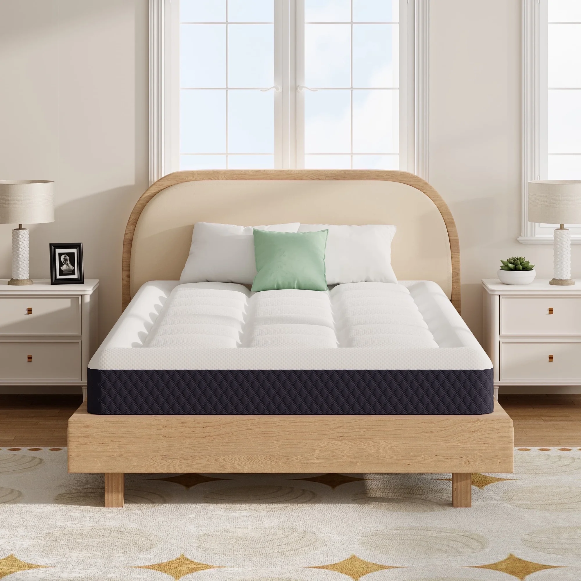 ZUNMOS Cooling Gel Memory Foam Mattress - Medium Firm Pillow Top for Kids & Adults, CertiPUR-US Certified