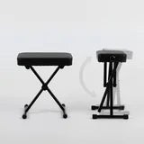 EDX Adjustable Height Piano Bench / Music Performance Stool - 3-Level Height Adjustment, Non-Skid Design,High-Density Sponge Padded, Portable & Foldable X-Style Seat, 250LBS Weight Capacity
