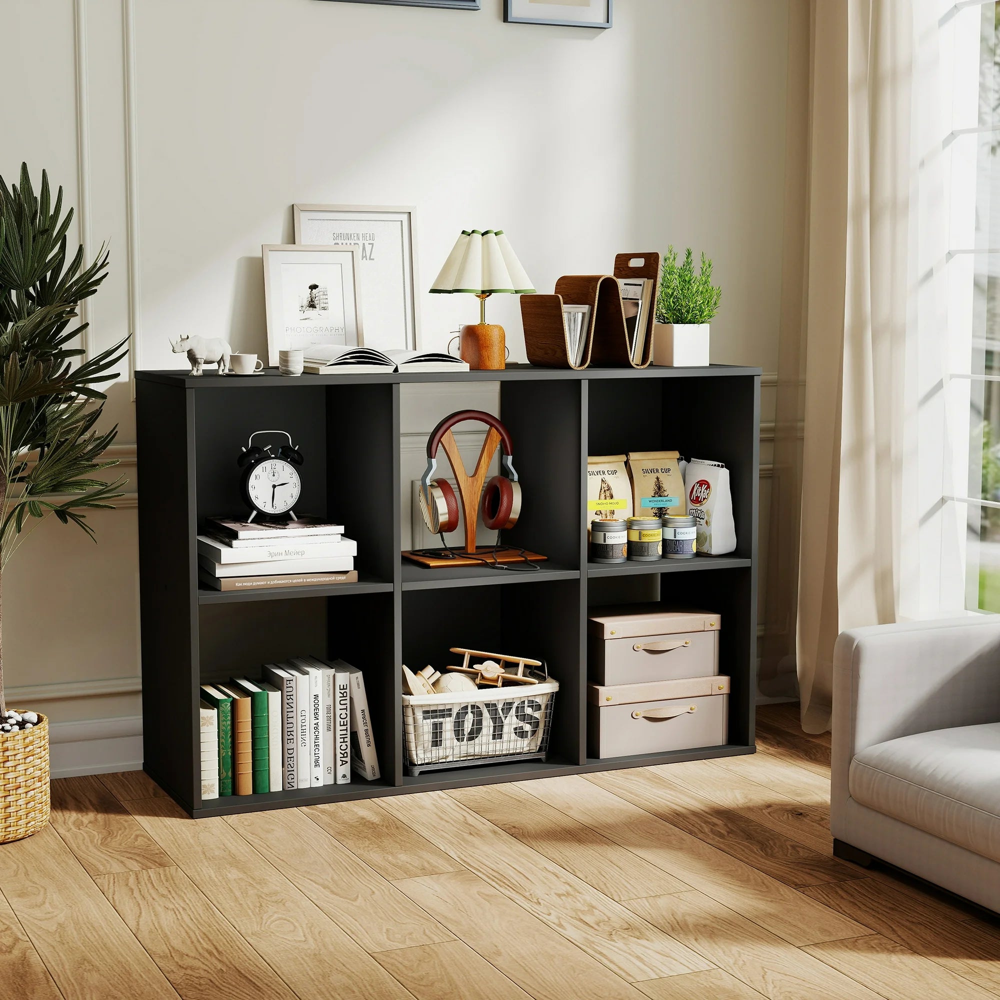 ZUNMOS Storage Organizer,Open Cube Storage Bookcase with 3 Removable Back Panels,for Living Room, Bedroom, Entrance Hall &Office