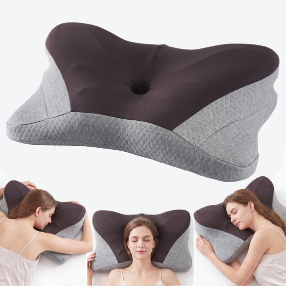 EDX Cervical Contour Memory Foam Pillow, Memory Foam Neck Pillow for Sleeping, Cooling Pillow for Side Back Stomach Sleepers
