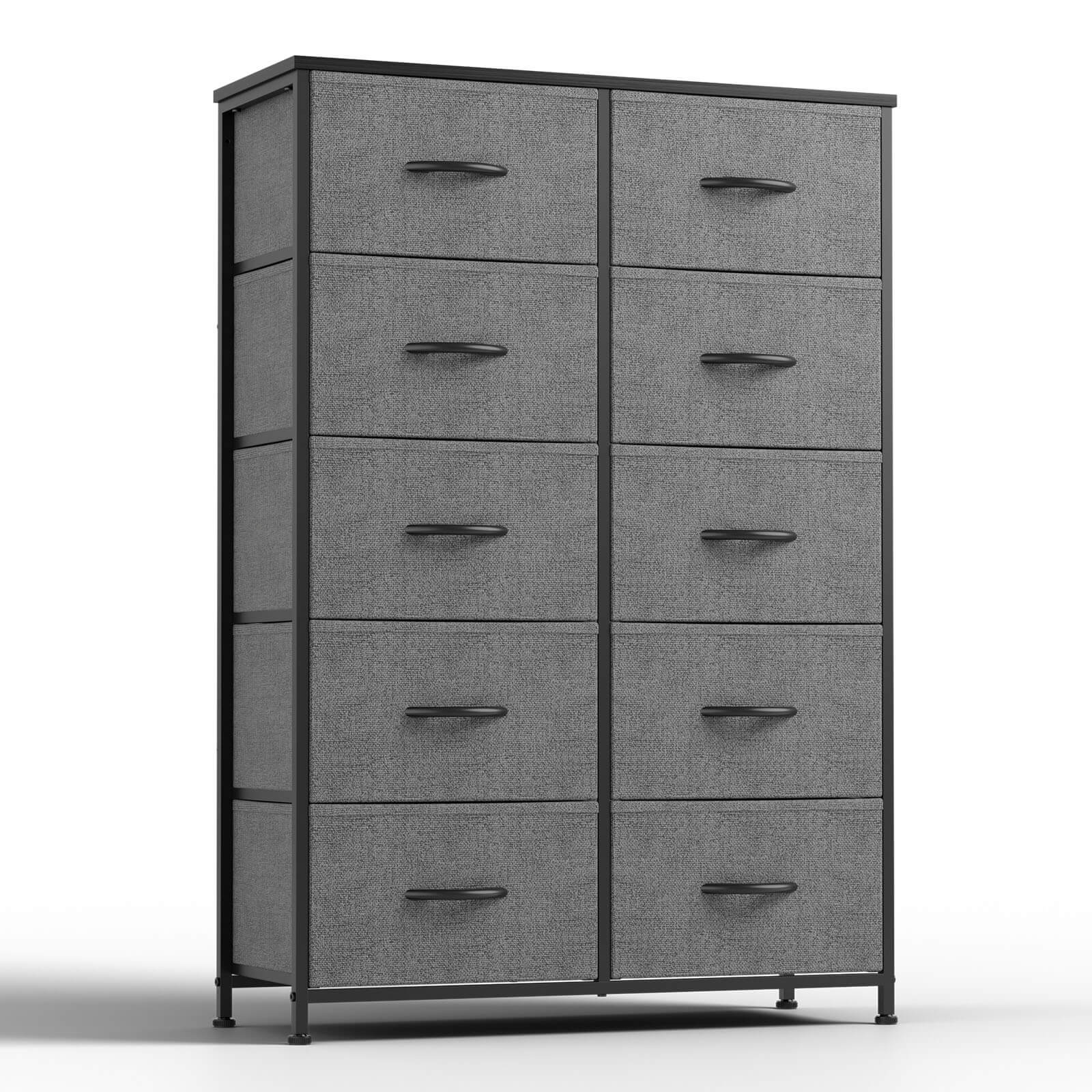 ZUNMOS Dressers for Bedroom with 10 Drawers Storage Tower Tall Dresser Fabric Dressers