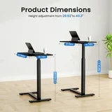 EDX Adjustable Overbed Laptop Desk Bedside Desk With Hidden Wheels for Home, Overbed Desk