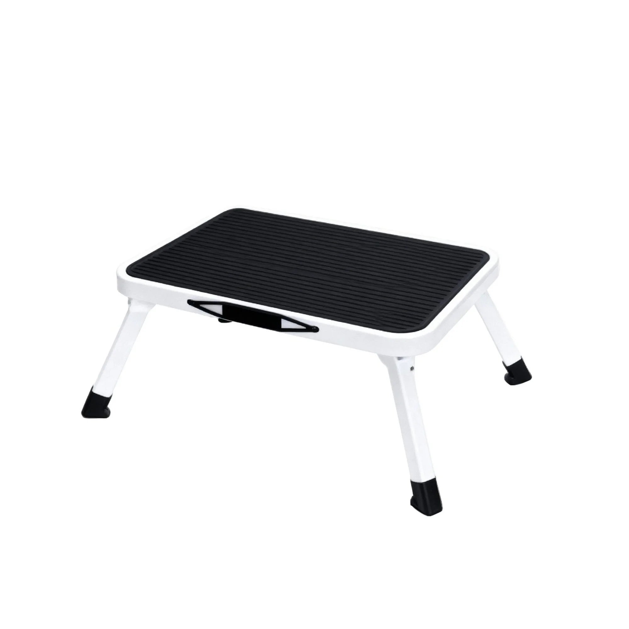 edx Foldable Step Stool with Non-Slip Platform & Carrying Handle, 1-Step Ladder with Rubber Feet, 330Lbs Capacity Sturdy Metal Foldable Stool, For RV, Truck, Home Kitchen, Indoor & Outdoor Use