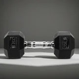 EDX Rubber Hex Dumbbell – Anti-Roll Grip for Strength Training, Home Gym & Full-Body Workouts