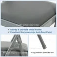 EDX Folding Chairs, Fabric Dining Chair Set with Padded Cushion and Back, Indoor Outdoor Seat for Home Office Events Wedding Party, PU Leather, Grey