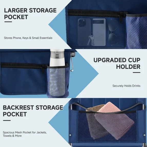 Edx Stadium seats, with cushioned steps, back support, portable, dimensions of 17 inches wide x 12 inches deep x 16 inches high